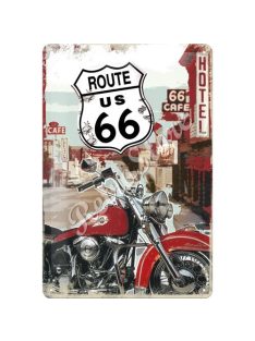 Retró Fém Tábla - U.S. Route 66 Dombornyomott