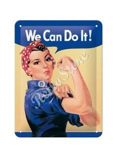   Retró Fém Tábla - We can do it! - Meg tudjuk csinálni! Dombornyomott