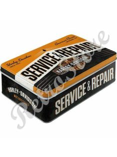   Retró Fémdoboz - Harley-Davidson Service & Repair, Szerviz & Javítás Dombornyomott