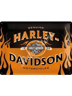   Retró Fém Tábla - Harley-Davidson Motor Logó Reklámtábla Dombornyomott