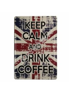   Retró Fém Tábla - Keep Calm and Drink Coffee Dombornyomott